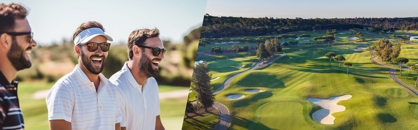 Golfers on a coastal fairway in Portugal